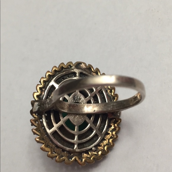 Exotic Indian 925 brass ruby CZ Halo Ring - Picture 6 of 7